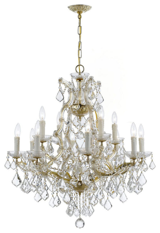Maria Theresa 13-Light 27" Traditional Chandelier in Gold with Clear Hand CutBy Crystorama Lighting