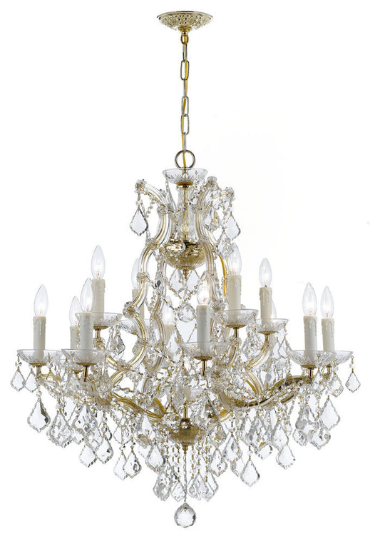 Crystorama Maria Theresa 13 Light Clear Crystal Gold ChandelierBy Crystorama Lighting