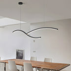 39.4"/47.2" Wide Black/White Wave Linear LED Pendant