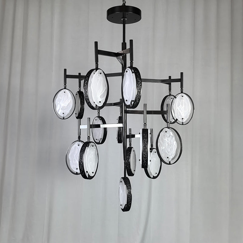 Contemporary Metal Chandelier 51"