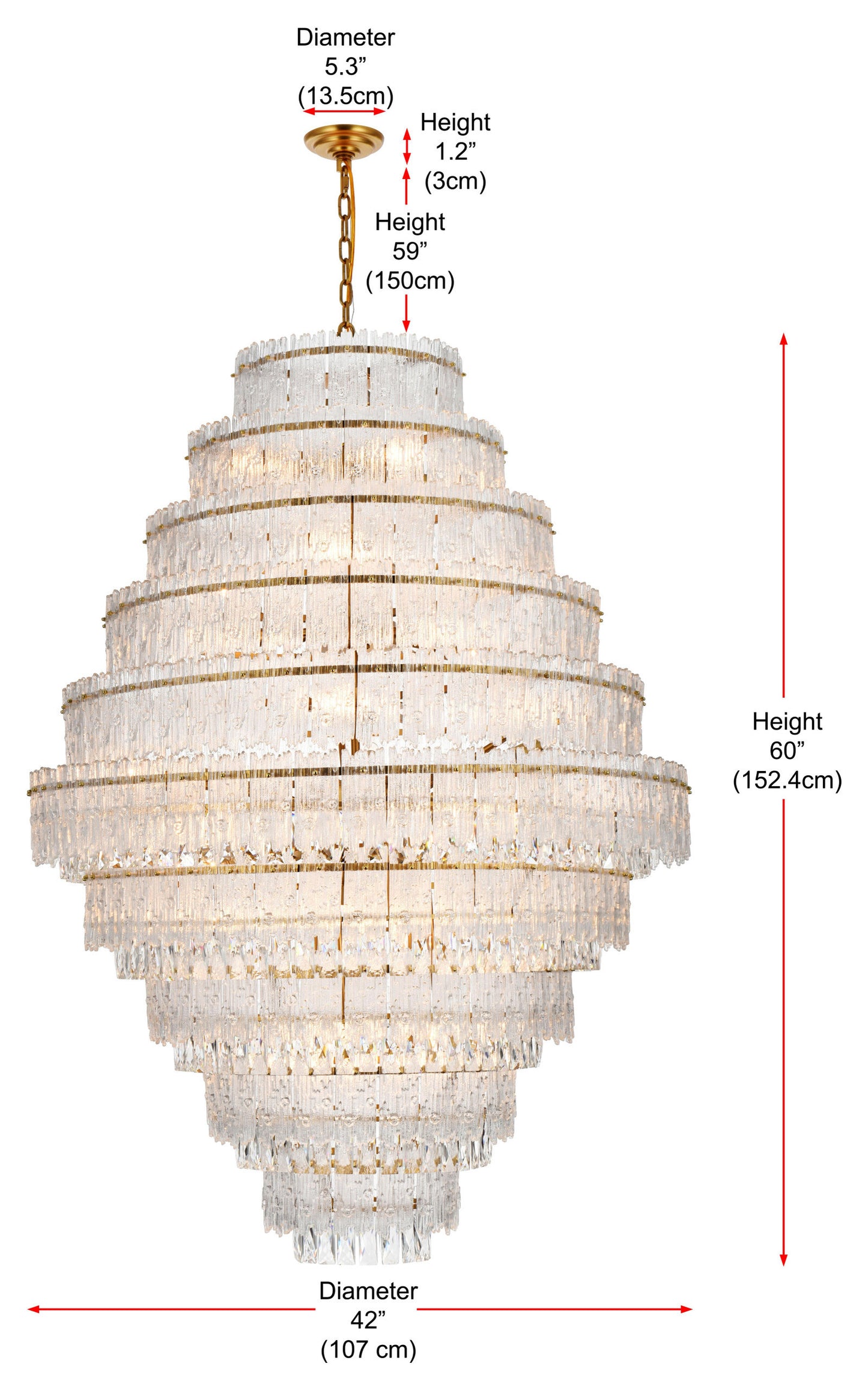 Home Living 42" Chandelier, Satin GoldBy Home Living