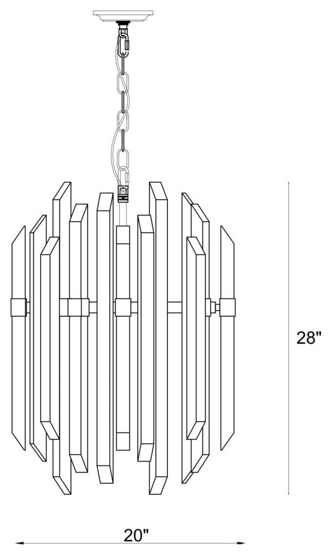 Z-Lite 4006-8 Bova 9 Light 20"W Crystal Chandelier - Polished NickelBy Z-LIte