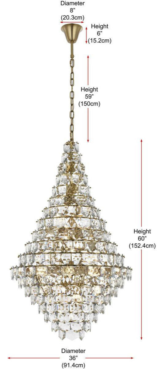 Adaline 38 Light Chandelier, Satin GoldBy Elegant Furniture & Lighting