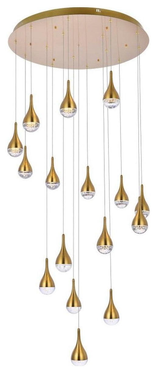 Amherst 16 Light Chandelier, Satin GoldBy Elegant Furniture & Lighting