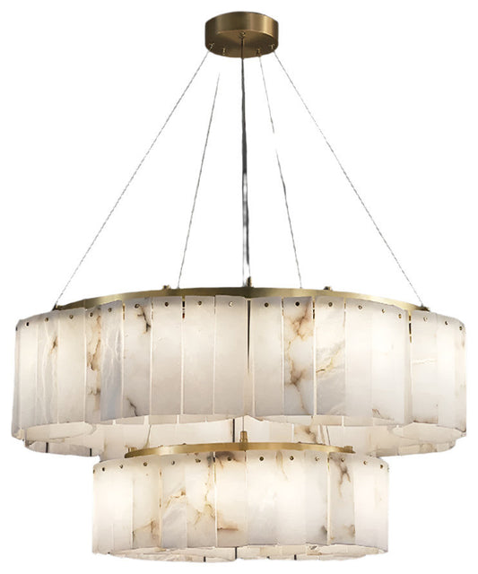 2-Tier Natural Marble Modern ChandelierBy Morsale.com