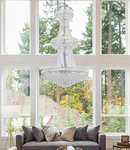 Elegant Lighting V1800G42/RC Primo 38 Light 42"W Crystal Empire - GoldBy Elegant Furniture & Lighting