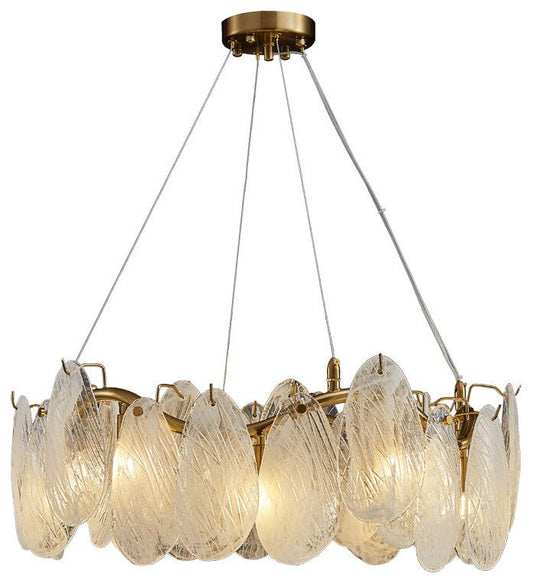 Zafferana Etnea | Round Smoke Gray Crystal Chandelier for Bedroom, White, 33.5"By Miron Demid LLC