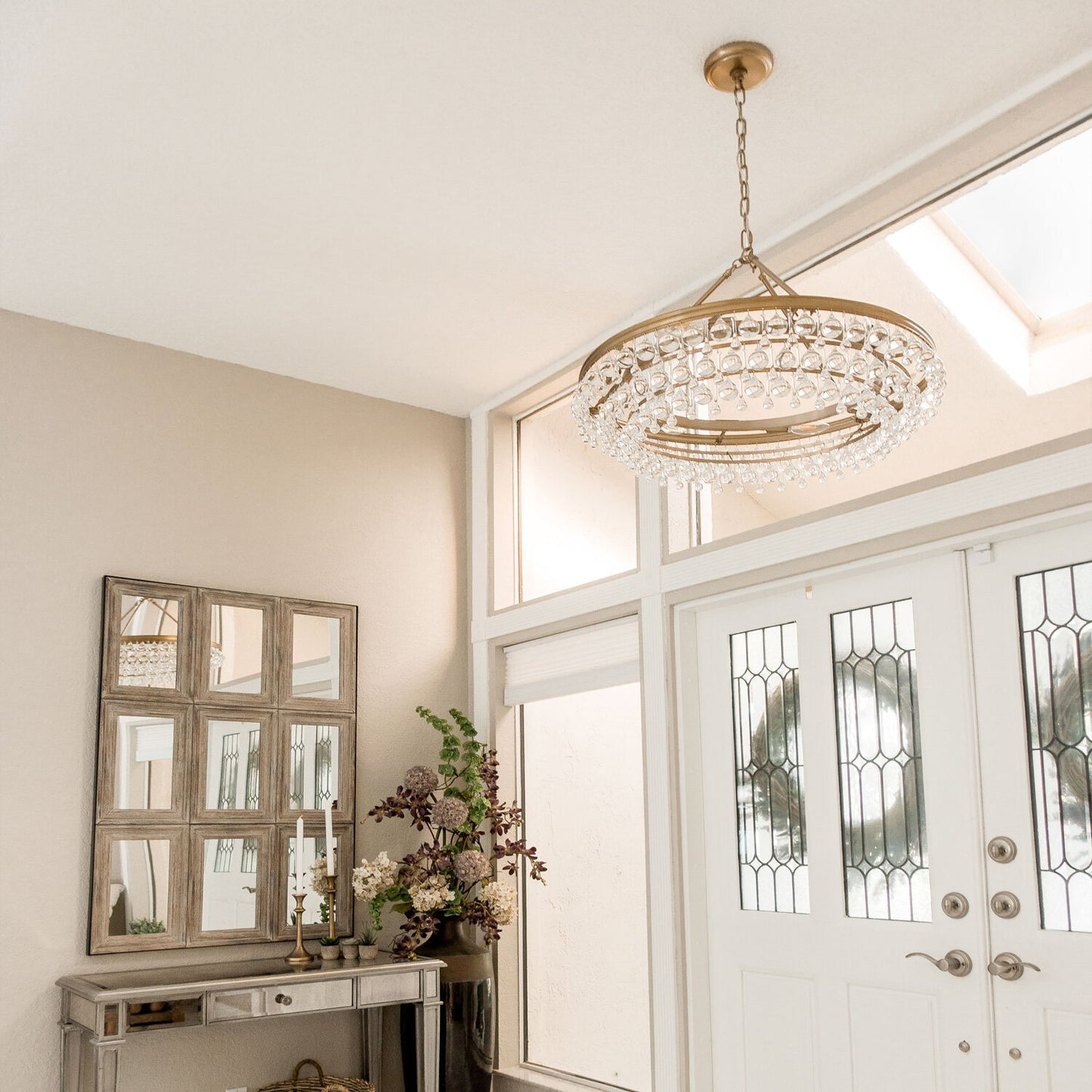 Calypso 6 Light Crystal Teardrop Vibrant Gold ChandelierBy Crystorama Lighting
