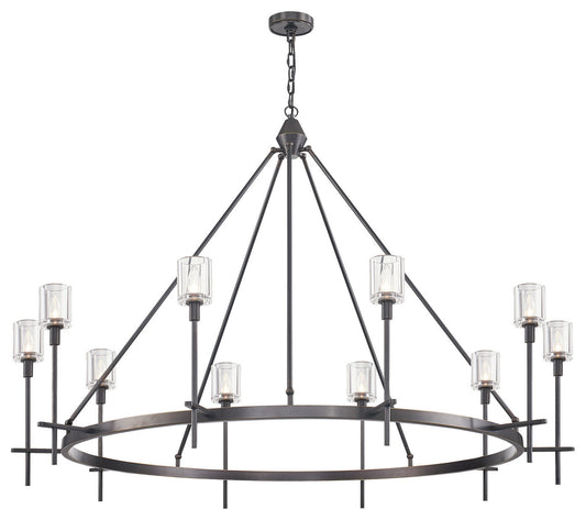 Salita Chandelier, Urban Bronze/Clear Crystal, 57.75"Dx42.5"HBy Kuzco Lighting LLC