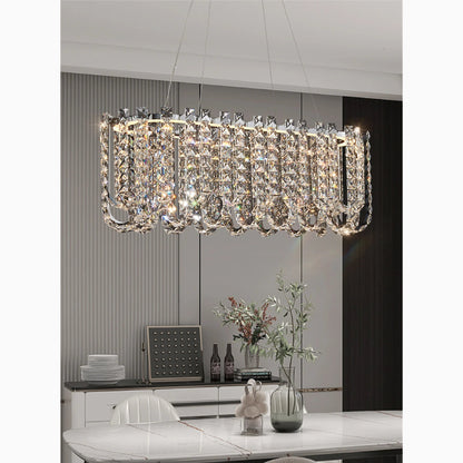 Cagnano Amiterno | Posh Large LED Crystal Pendant Chandelier, 1 Layer Medium2 -Dia31.5", Cool LightBy Miron Demid LLC