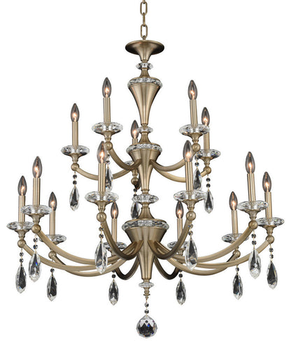 Allegri 012173-FR001 Floridia 15 Light 37"W Taper Candle Style - Matte BrushedBy Allegri Crystal by Kalco Lighting