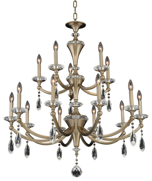 Allegri 012173-FR001 Floridia 15 Light 37"W Taper Candle Style - Matte BrushedBy Allegri Crystal by Kalco Lighting