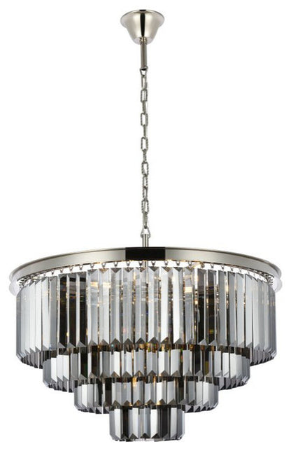 Elegant 1231D32PN-SS/RC Sydney 17-Light Polished Nickel Chandelier Silver ShadeBy Elegant Furniture & Lighting