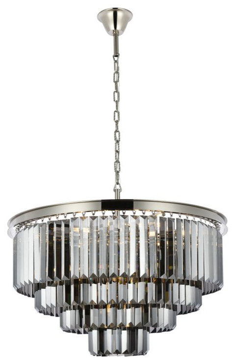Elegant 1231D32PN-SS/RC Sydney 17-Light Polished Nickel Chandelier Silver ShadeBy Elegant Furniture & Lighting