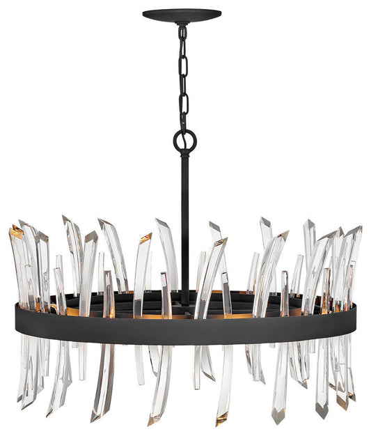 Fredrick Ramond Revel Eight Light Chandelier FR30904BLKBy Hinkley