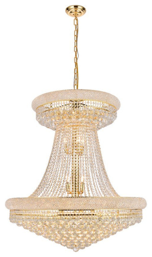 Elegant Lighting V1800G36S/RC Primo 28 Light 36"W Crystal Empire - ChromeBy Elegant Furniture & Lighting