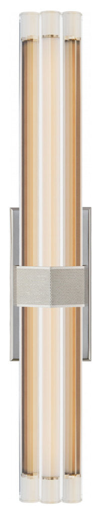 Fascio Wall Sconce, LED, Polished Nickel, Crystal, 24"H (LR 2910PN-CG CPZTN)By Visual Comfort