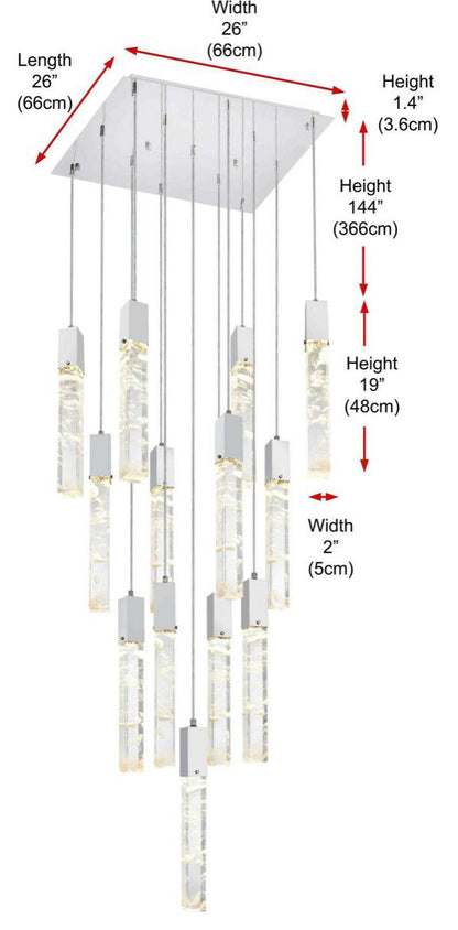 Aurora 13 Light Pendant, ChromeBy Elegant Furniture & Lighting