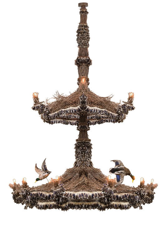 110 Wide Terres Canard 18 Light Two Tier ChandelierBy Meyda Lighting