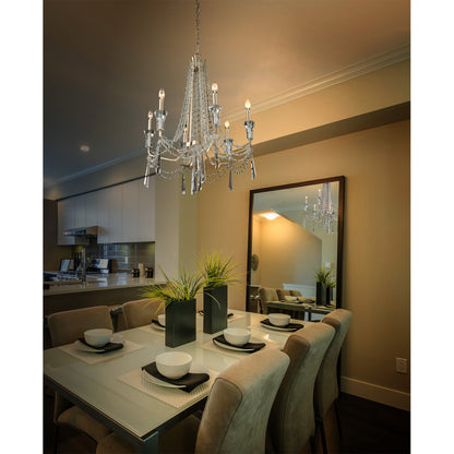 Varaluz 270C06 Barcelona 6 Light 27"W Crystal Chandelier - Transcend SilverBy Varaluz