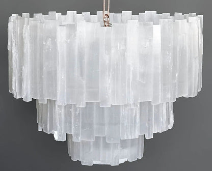 Selenite Chandelier, 3 Tiers, 30" W x 30" HBy Akari Lanterns
