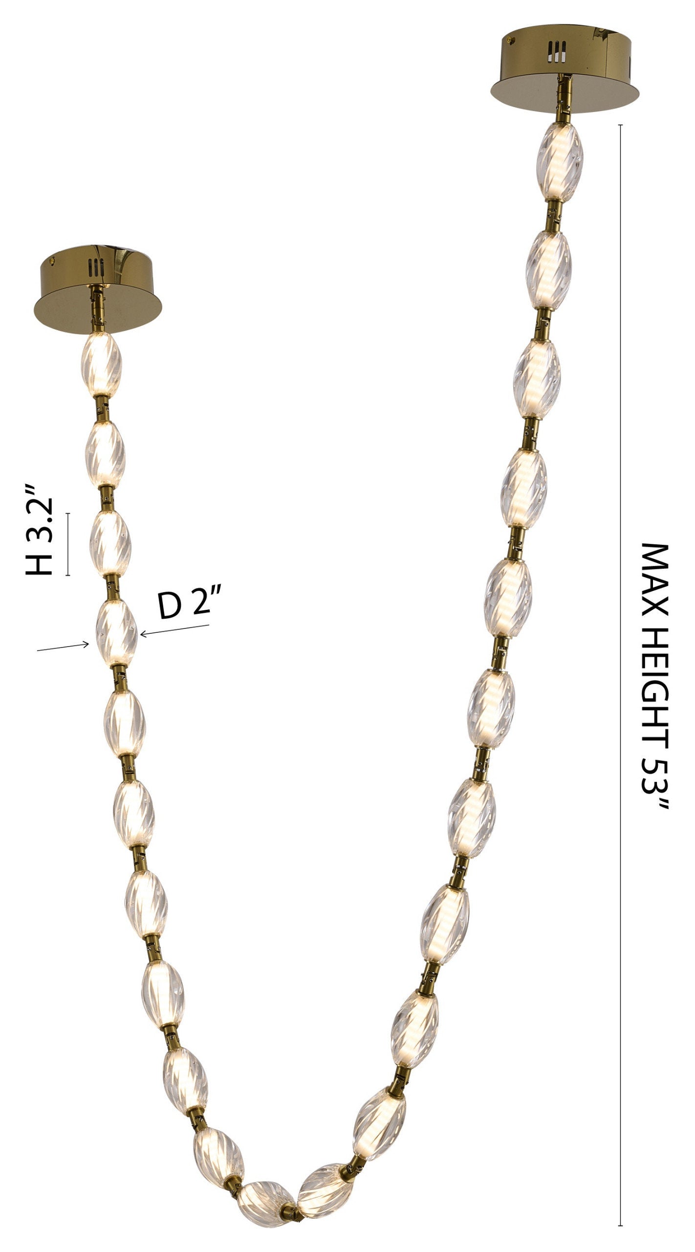 22-Light Brass LED Chandelier With Clear Crystal ShadesBy Design Living