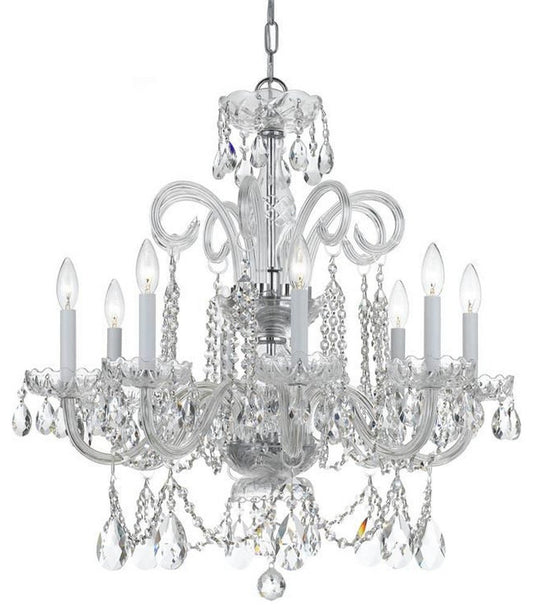 Crystorama 5008-PB-CL-SAQ Traditional Crystal - Eight Light ChandelierBy Crystorama Lighting