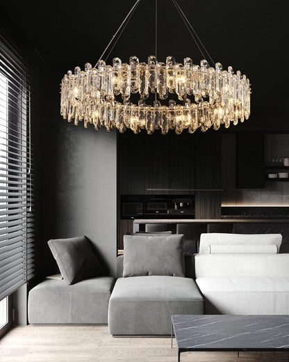 Agnadello | Creative Сrystal Ring Ceiling LED Chandelier for Bedroom, Large - Dia39.4"/ Dia100cm, Cool Light, DimmableBy Miron Demid LLC