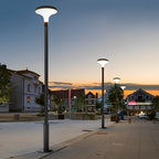 Round Mushroom Waterproof Intelligent Black Modern Solar Lamp Post Light
