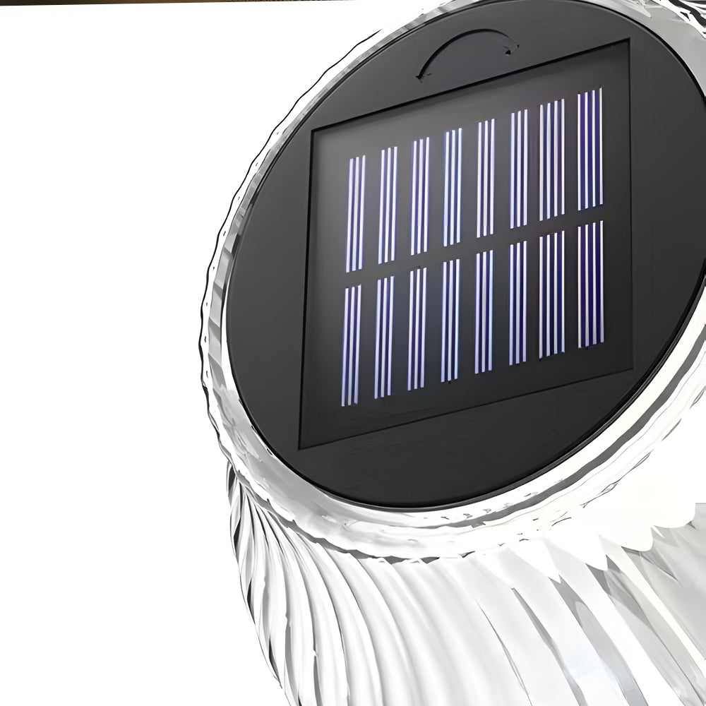 Black Metallic Arm Solar Outdoor Wall Light - Adjustable Acrylic Shade
