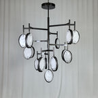 Contemporary Metal Chandelier 51"
