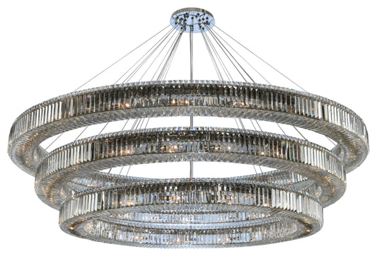 Allegri 11715-FR001 Rondelle 3 Light 84"W Ring Chandelier - ChromeBy Allegri Crystal by Kalco Lighting