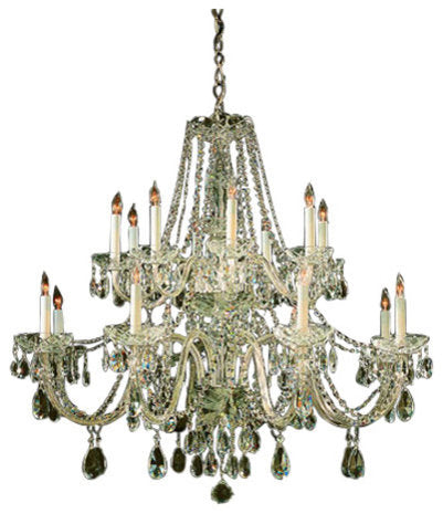 Crystorama 1139PBCLMWP 16 Light Chandelier Traditional Crystal BrassBy Crystorama Lighting