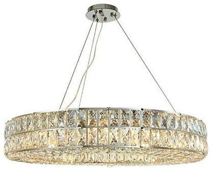 Bacci Crystal Wheel Chandelier, Chrome, 32"By Morsale.com