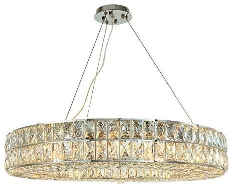 Bacci Crystal Wheel Chandelier, Chrome, 32"By Morsale.com