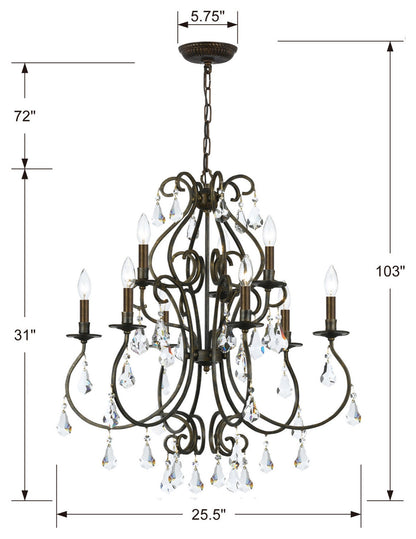 Crystorama Lighting Group 5019-CL-S Ashton 9 Light 26"W Crystal - Olde SilverBy Crystorama Lighting