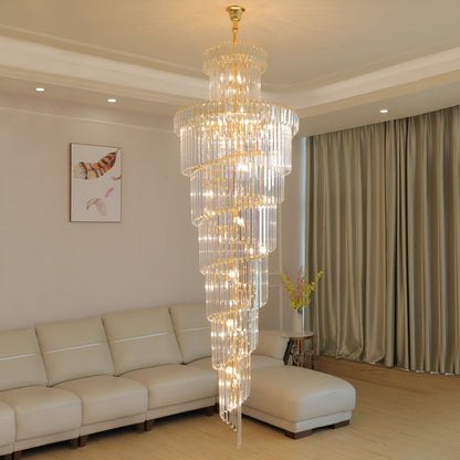 Cap d'Ail | Gorgeous Big Stairway Crystal Ceiling Chandelier, 15.8*47.2''By Miron Demid LLC