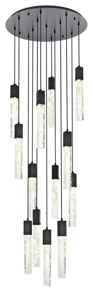 Aurora 13 Light Chandelier, BlackBy Elegant Furniture & Lighting
