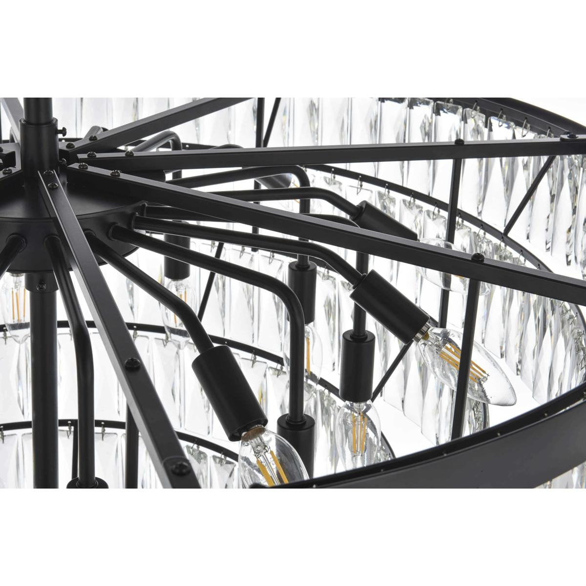 Josephine 29 Light Chandelier, BlackBy Elegant Furniture & Lighting