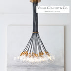 Gambit Chandelier, 19-Light, LED, Brass, 22.3"W (700GMBMP19CR-LED927 70DN4W6)