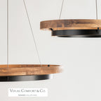Grace Chandelier, 1-Light, LED, Matte Black/Weathered Oak Wood, 36"W (700GRC36BW-LED930 70P9E3W)