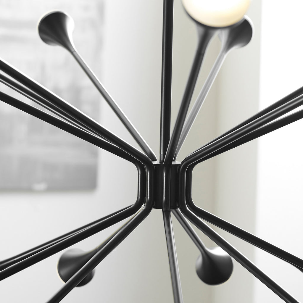 Linger Chandelier, 18-Light, LED, Polished Nickel, Glass, 42.8"W (700LNG18N-LED930 70P9E4Z)