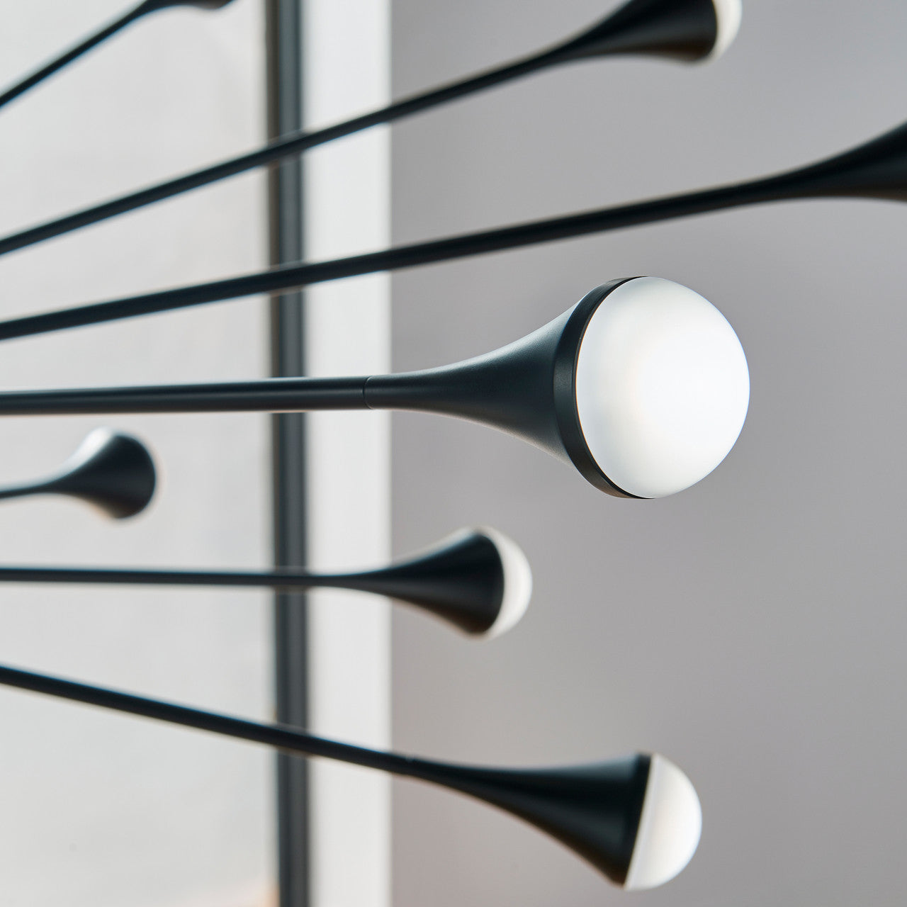 Lody Chandelier, 20-Light, 2-Tier, LED, Matte Black, Acrylic, 48"W (700LDY20B-LED930 70P9E5C)