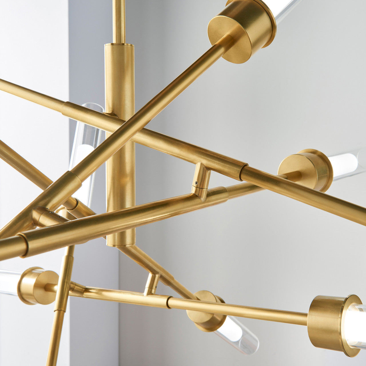 Linger Abstract Chandelier, 12-Light, LED, Natural Brass, Glass, 40.75"W (700LNG12ANB-LED930 70P9E4U)