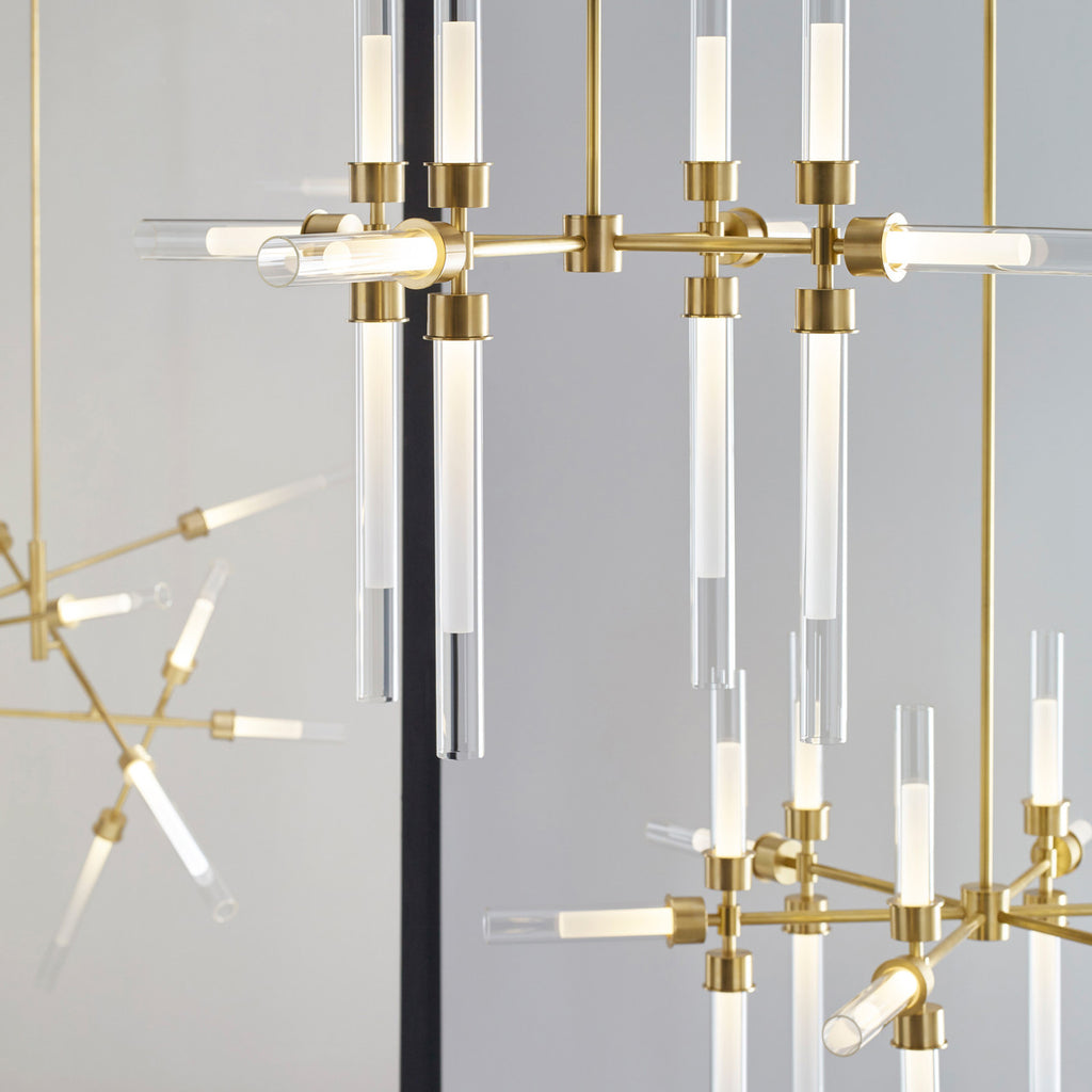 Linger Chandelier, 12-Light, LED, Brass, Natural Brass, 38.4"W (700LNG12NB-LED930 70P9E4W)
