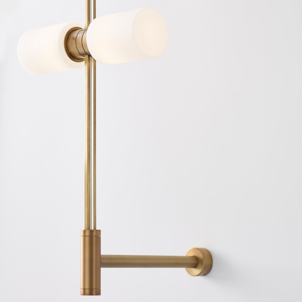 ModernRail Wall Sconce, 8-Light, LED, Aged Brass, 36"H (700MDWS3CRR 70DR3LD)