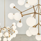 Mara Grande Chandelier, 45-Light, 3-Tier, LED, Aged Brass, Glass, 32.5"W (700MRAGWR-LED927 70E7EVP)