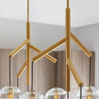 Sedona Double Chandelier, 8-Light, LED, Aged Brass, Transparent Glass Orb, 24.5"W (700SDNMPL2CR-LED927 70E7GUX)