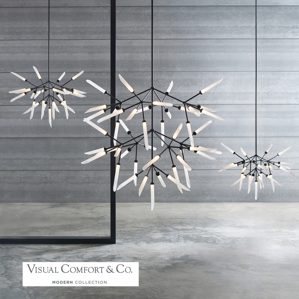 Spur Chandelier, 25-Light, 2-Tier, LED, Matte Black, Glass, 37.5"W (700SPRFB-LED927 70PD8XM)