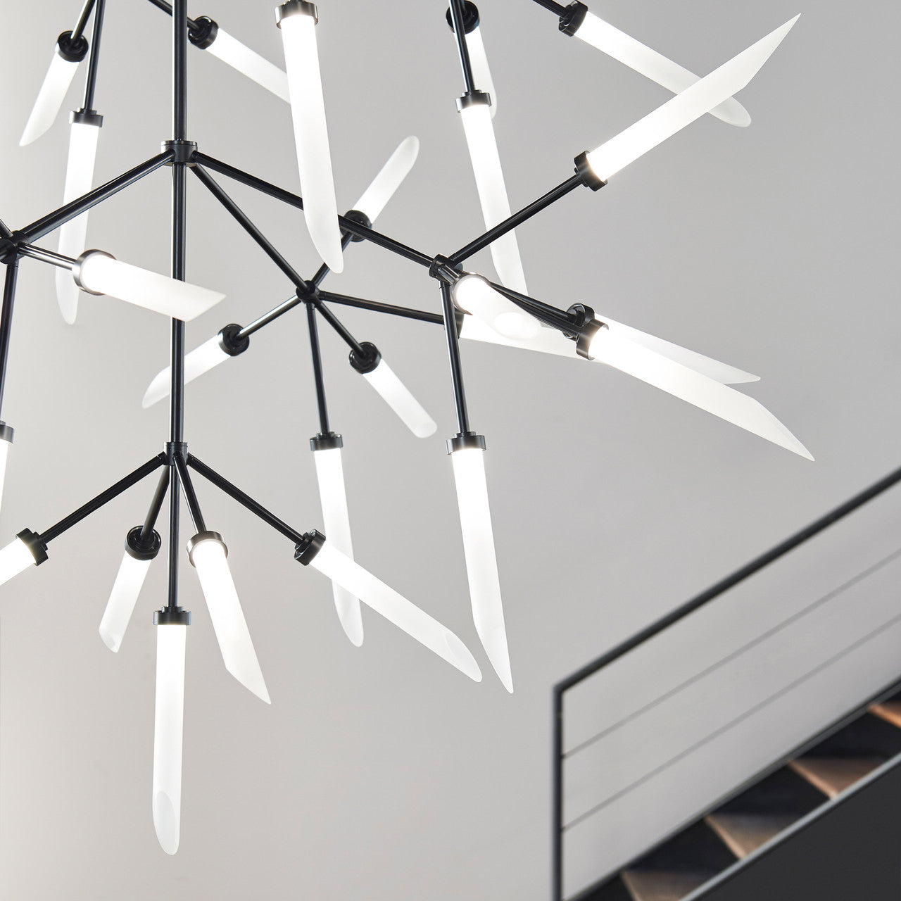 Spur Grande Chandelier, 45-Light, 3-Tier, LED, Black, Matte Black, 43.2"H (700SPRGFB-LED927 70PD8XN)